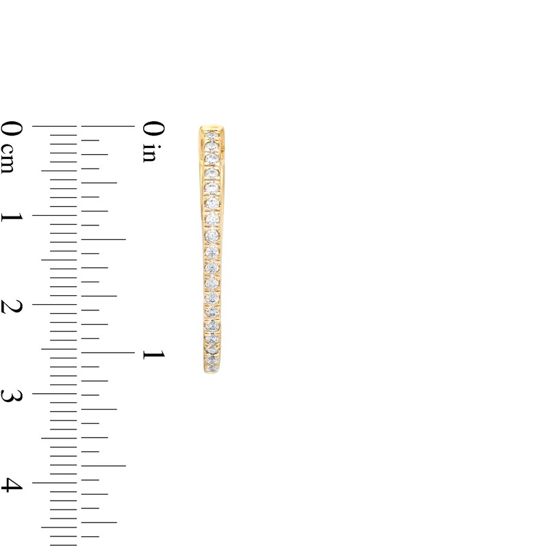 1/2 CT. T.W. Diamond Oval Hoop Earrings in 14K Gold