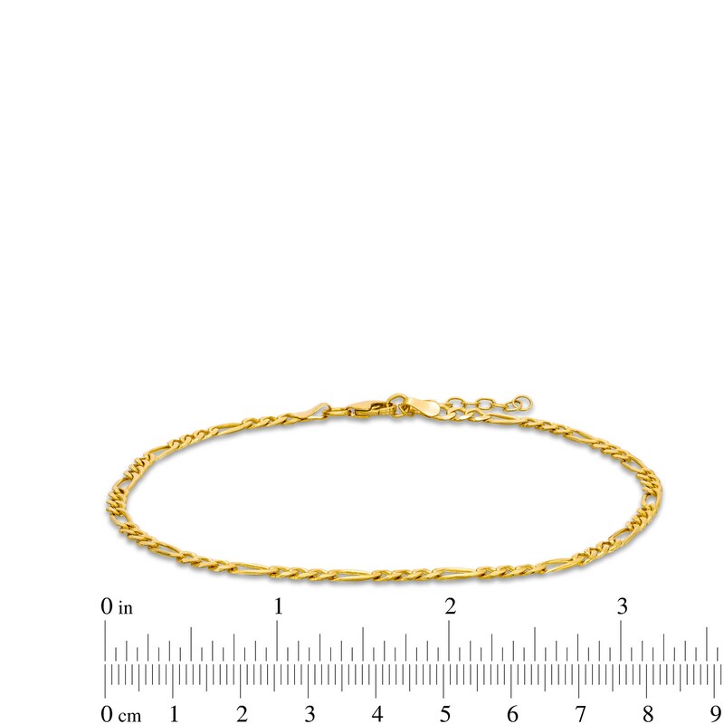 Main Image 3 of 2.9mm Figaro Chain Anklet in Solid 10K Gold - 10"