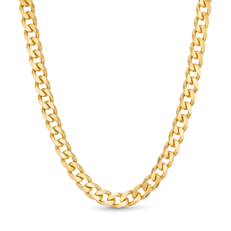 Zales Men's 9.9mm Solid Curb Chain Necklace in 14K Gold - 22