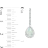 Thumbnail Image 2 of Pear-Shaped Lab-Created Opal and White Lab-Created Sapphire Frame Drop Earrings in Sterling Silver