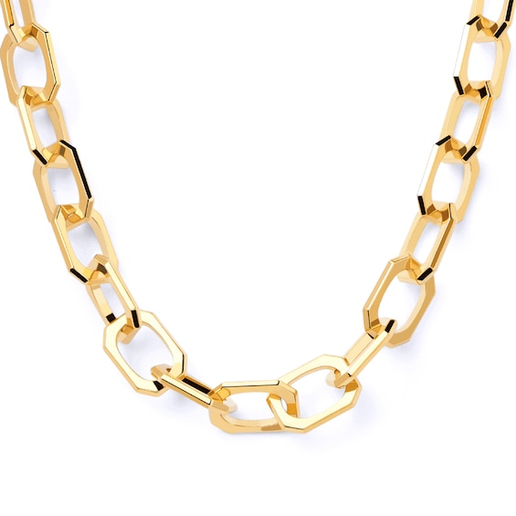 PDPAOLAâ¢ at Zales 14.5mm Paper Clip Link Chain Necklace in Brass with 18K Gold Plate â 20.67"