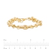Thumbnail Image 4 of Italian Gold 2.0mm Diamond-Cut Glitter Link Chain Alternating Bracelet in Hollow 14K Gold – 9&quot;
