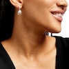 Thumbnail Image 2 of Pear-Shaped Opal and 3/8 CT. T.W. Diamond Double Open Frame Drop Earrings in 10K Two-Tone Gold