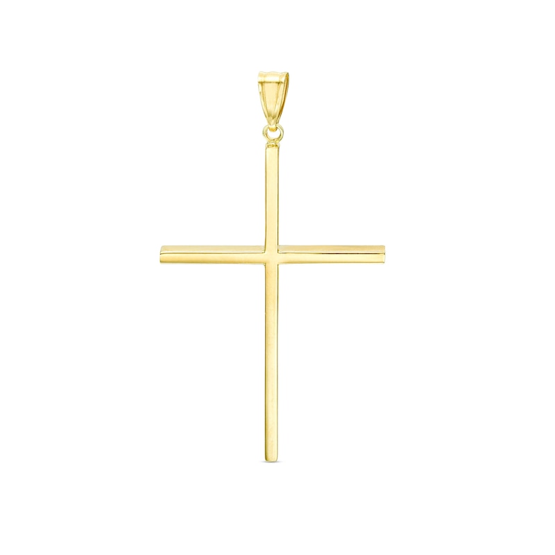 Main Image 1 of Flat Cross Necklace Charm in 14K Gold