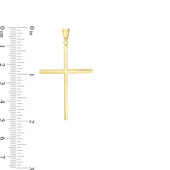 Flat Cross Necklace Charm in 14K Gold
