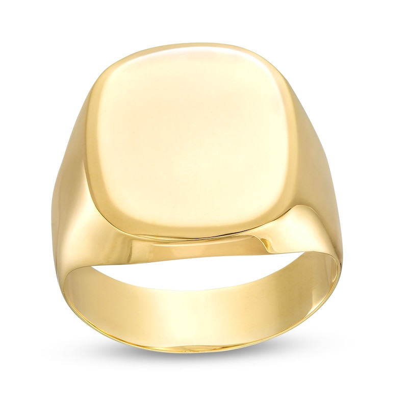 Main Image 1 of Men's Polished Signet Ring in 10K Gold