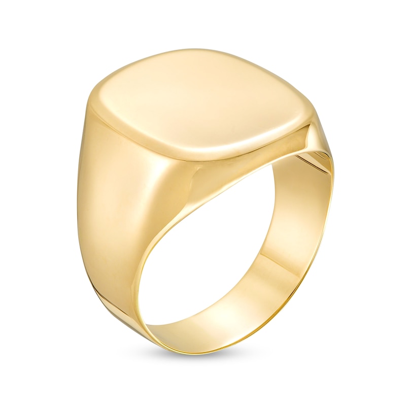 Main Image 3 of Men's Polished Signet Ring in 10K Gold