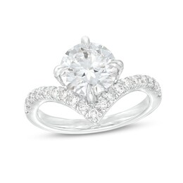 You're the One™ 2-1/3 CT. T.W. Certified Lab-Created Diamond Chevron Engagement Ring in 14K White Gold (F/SI2)