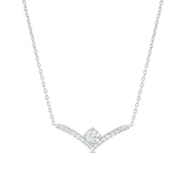 You're the One™ 1/3 CT. T.W. Certified Lab-Created Diamond Chevron Necklace in 14K White Gold (F/SI2) – 18.5&quot;