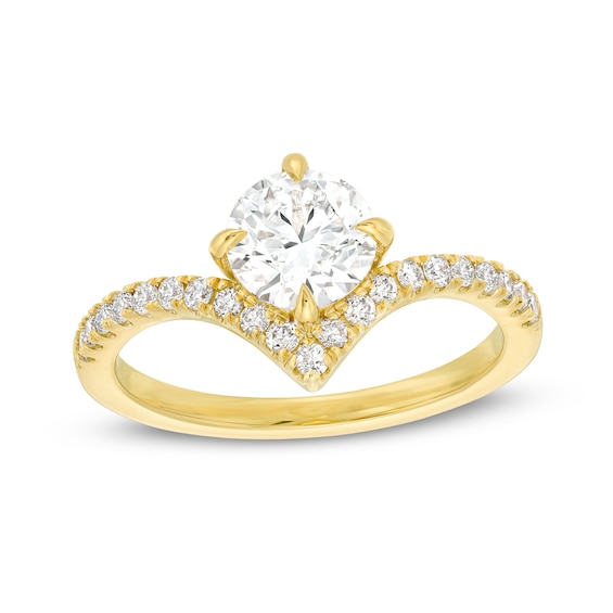 You're the Oneâ¢ 1-1/5 CT. T.w. Certified Lab-Grown Diamond Chevron Engagement Ring in 14K Gold (F/Si2)