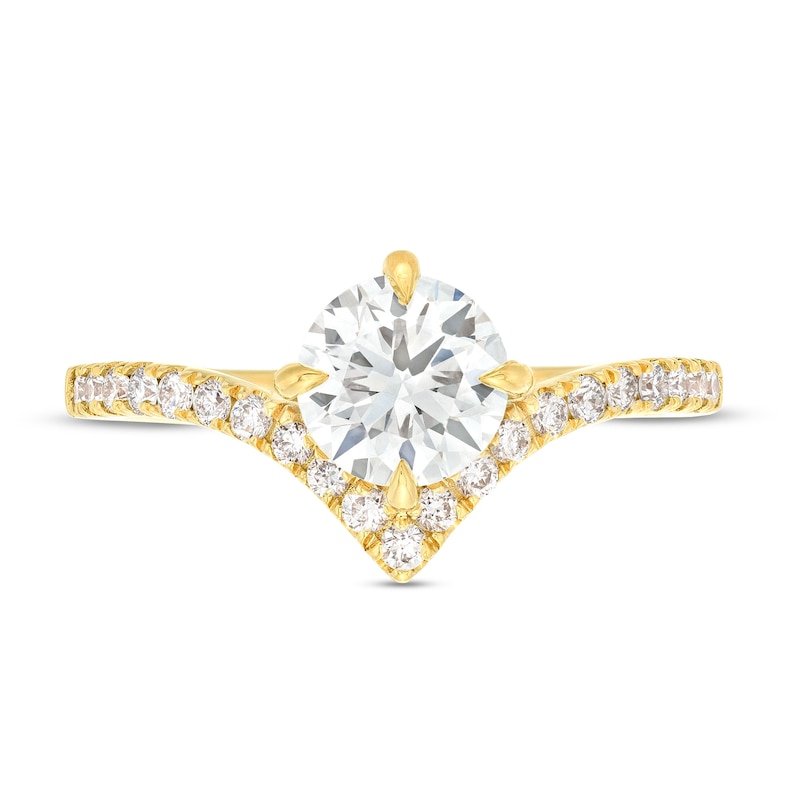 You're the One™ 1-1/5 CT. T.W. Certified Lab-Created Diamond Chevron Engagement Ring in 14K Gold (F/SI2)