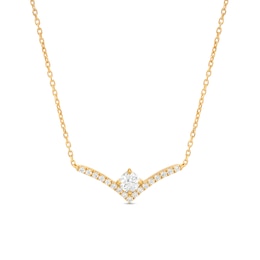 You're the One™ 1/3 CT. T.W. Certified Lab-Created Diamond Chevron Necklace in 14K Gold (F/SI2) – 18.5&quot;