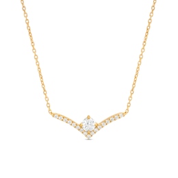 You're the One™ 1/3 CT. T.W. Certified Lab-Created Diamond Chevron Necklace in 14K Gold (F/SI2) – 18.5&quot;