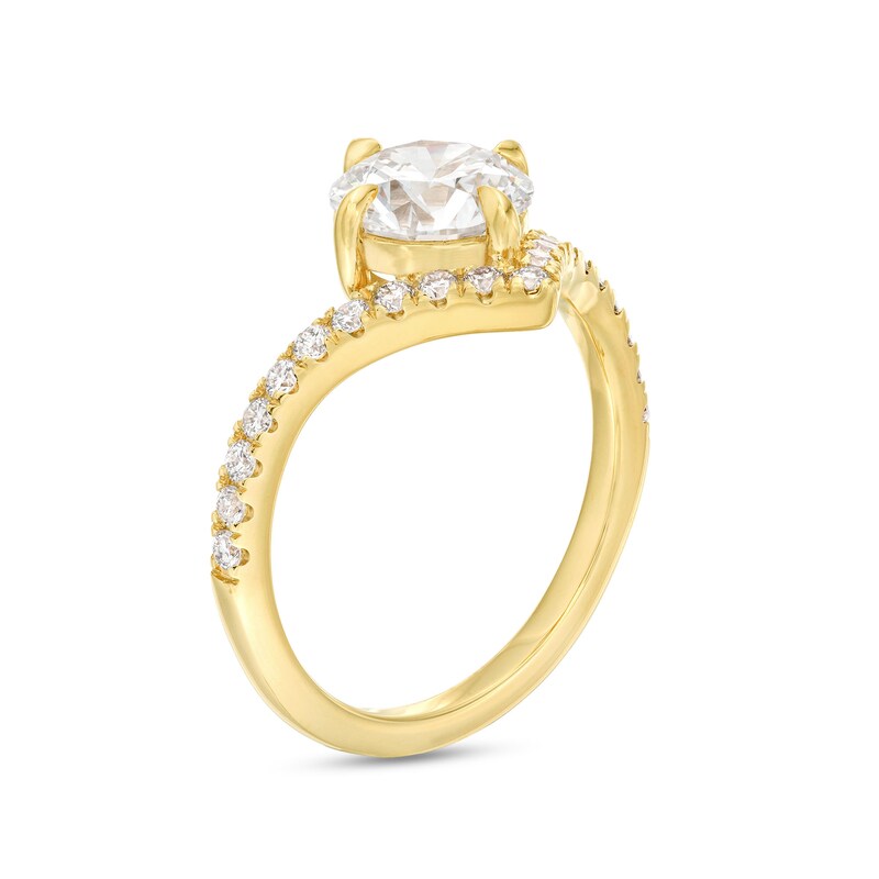 Main Image 4 of You're the One™ 1-3/4 CT. T.W. Certified Lab-Grown Diamond Chevron Engagement Ring in 14K Gold (F/SI2)