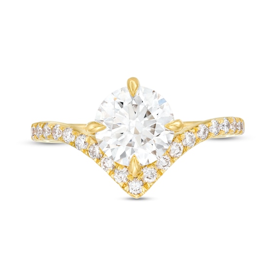 You're the Oneâ¢ 1-3/4 CT. T.w. Certified Lab-Grown Diamond Chevron Engagement Ring in 14K Gold (F/Si2)