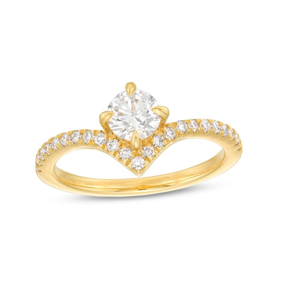You're the Oneâ¢ 3/4 CT. T.w. Certified Lab-Grown Diamond Chevron Engagement Ring in 14K Gold (F/Si2)