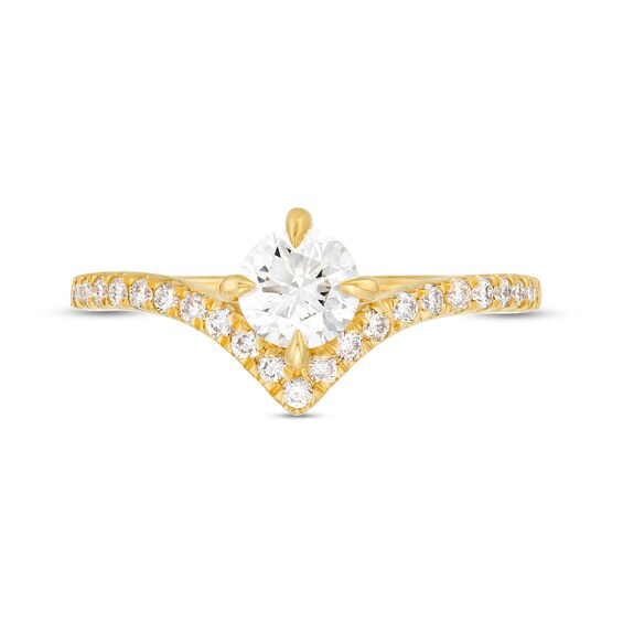 You're the Oneâ¢ 3/4 CT. T.w. Certified Lab-Grown Diamond Chevron Engagement Ring in 14K Gold (F/Si2)