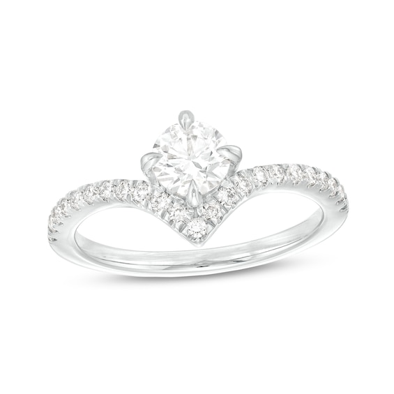You're the Oneâ¢ 3/4 CT. T.w. Certified Lab-Grown Diamond Chevron Engagement Ring in 14K Gold (F/Si2