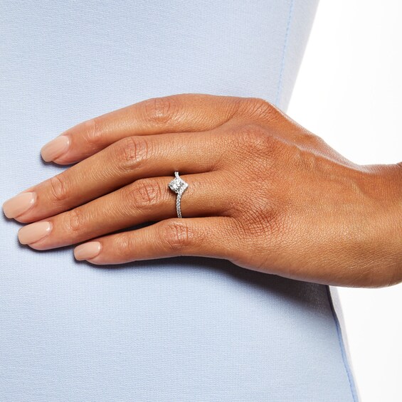 You're the Oneâ¢ 3/4 CT. T.w. Certified Lab-Grown Diamond Chevron Engagement Ring in 14K White Gold (F/Si2)
