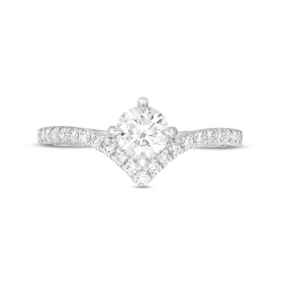You're the Oneâ¢ 3/4 CT. T.w. Certified Lab-Grown Diamond Chevron Engagement Ring in 14K White Gold (F/Si2)