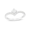 Thumbnail Image 0 of You're the One™ 3/8 CT. T.W. Certified Lab-Created Diamond Chevron Engagement Ring in 14K White Gold (F/SI2)