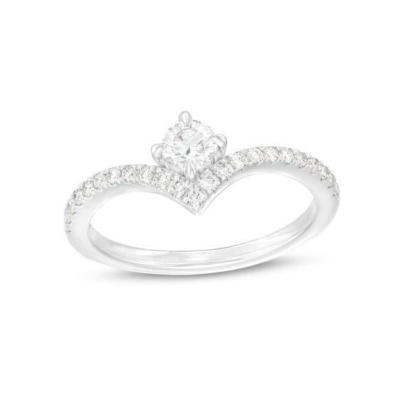 You're the Oneâ¢ 3/8 CT. T.w. Certified Lab-Grown Diamond Chevron Engagement Ring in 14K Gold (F/Si2