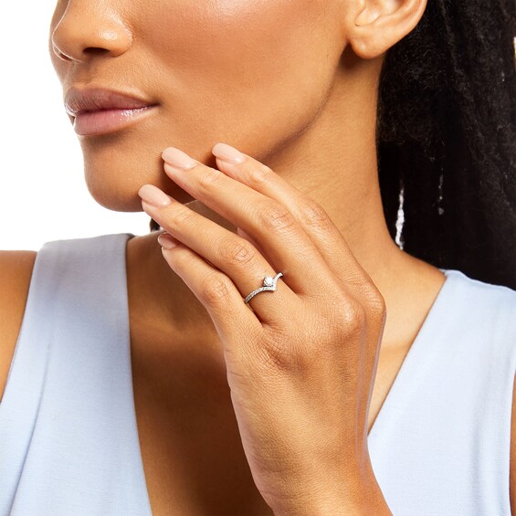 You're the Oneâ¢ 3/8 CT. T.w. Certified Lab-Grown Diamond Chevron Engagement Ring in 14K Gold (F/Si2