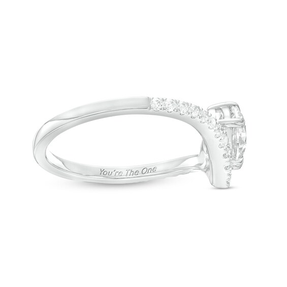 You're the Oneâ¢ 3/8 CT. T.w. Certified Lab-Grown Diamond Chevron Engagement Ring in 14K Gold (F/Si2