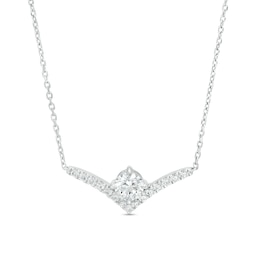 You're the One™ 5/8 CT. T.W. Certified Lab-Created Diamond Chevron Necklace in 14K White Gold (F/SI2) – 18.5&quot;