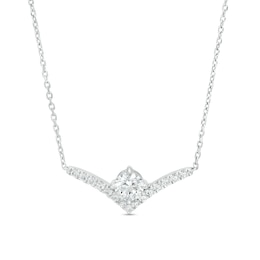 You're the One™ 5/8 CT. T.W. Certified Lab-Created Diamond Chevron Necklace in 14K White Gold (F/SI2) – 18.5&quot;