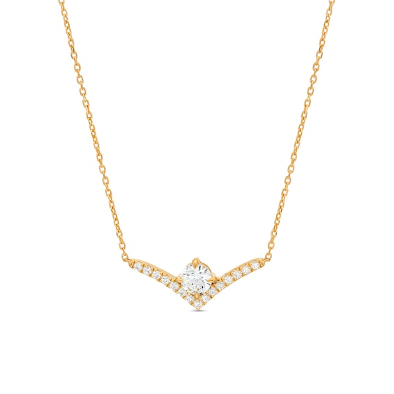 You're the One⢠5/ CT. T.w. Certified Lab-Grown Diamond Chevron Necklace in 14K Gold (F/Si2) â 18.5