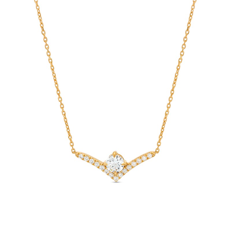 You're the One™ 5/8 CT. T.W. Certified Lab-Created Diamond Chevron Necklace in 14K Gold (F/SI2) – 18.5"