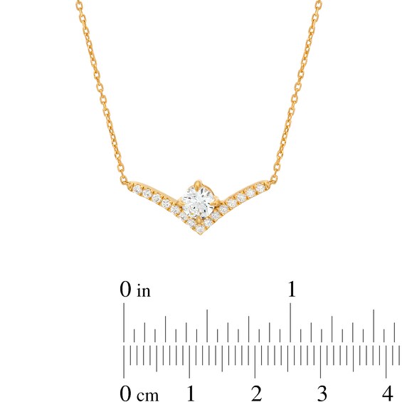 You're the Oneâ¢ 5/ CT. T.w. Certified Lab-Grown Diamond Chevron Necklace in 14K Gold (F/Si2) â 18.5