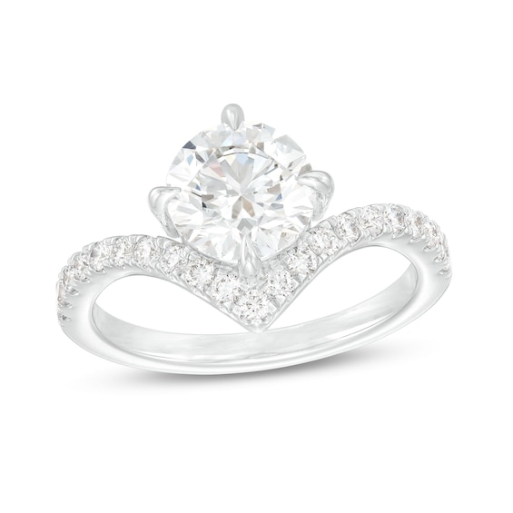 You're the One⢠-3/ CT. T.w. Certified Lab-Grown Diamond Chevron Engagement Ring in 14K Gold (F/Si2