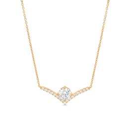 You're the One™ 1-1/5 CT. T.W. Certified Lab-Created Diamond Chevron Necklace in 14K Gold (F/SI2) – 18.5&quot;