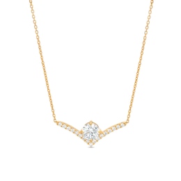 You're the One™ 1-1/5 CT. T.W. Certified Lab-Grown Diamond Chevron Necklace in 14K Gold (F/SI2) – 18.5"