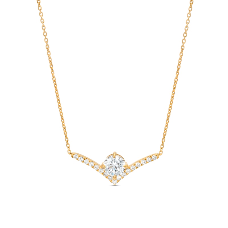 You're the One™ 1-1/5 CT. T.W. Certified Lab-Created Diamond Chevron Necklace in 14K Gold (F/SI2) – 18.5"