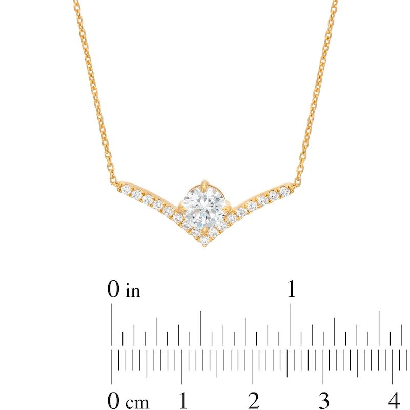 You're the One™ 1-1/5 CT. T.W. Certified Lab-Created Diamond Chevron Necklace in 14K Gold (F/SI2) – 18.5"