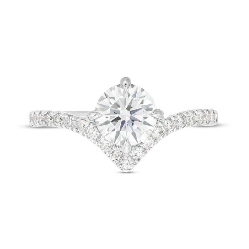 You're the One™ 1-1/5 CT. T.W. Certified Lab-Created Diamond Chevron Engagement Ring in 14K White Gold (F/SI2)