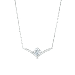 You're the One™ 1-1/5 CT. T.W. Certified Lab-Created Diamond Chevron Necklace in 14K White Gold (F/SI2) – 18.5&quot;