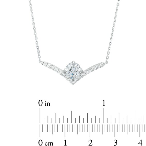 You're the Oneâ¢ 1-1/5 CT. T.w. Certified Lab-Grown Diamond Chevron Necklace in 14K White Gold (F/Si2) â 18.5"