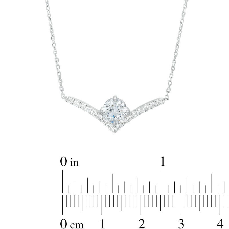 You're the One™ 1-1/5 CT. T.W. Certified Lab-Created Diamond Chevron Necklace in 14K White Gold (F/SI2) – 18.5"