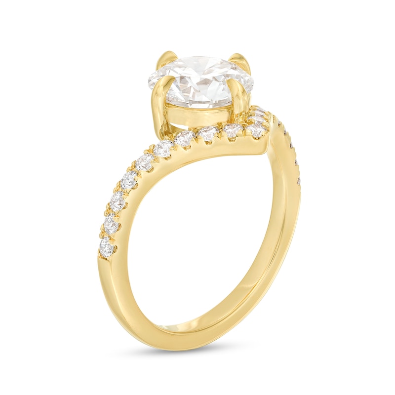 Main Image 4 of You're the One™ 2-1/3 CT. T.W. Certified Lab-Grown Diamond Chevron Engagement Ring in 14K Gold (F/SI2)