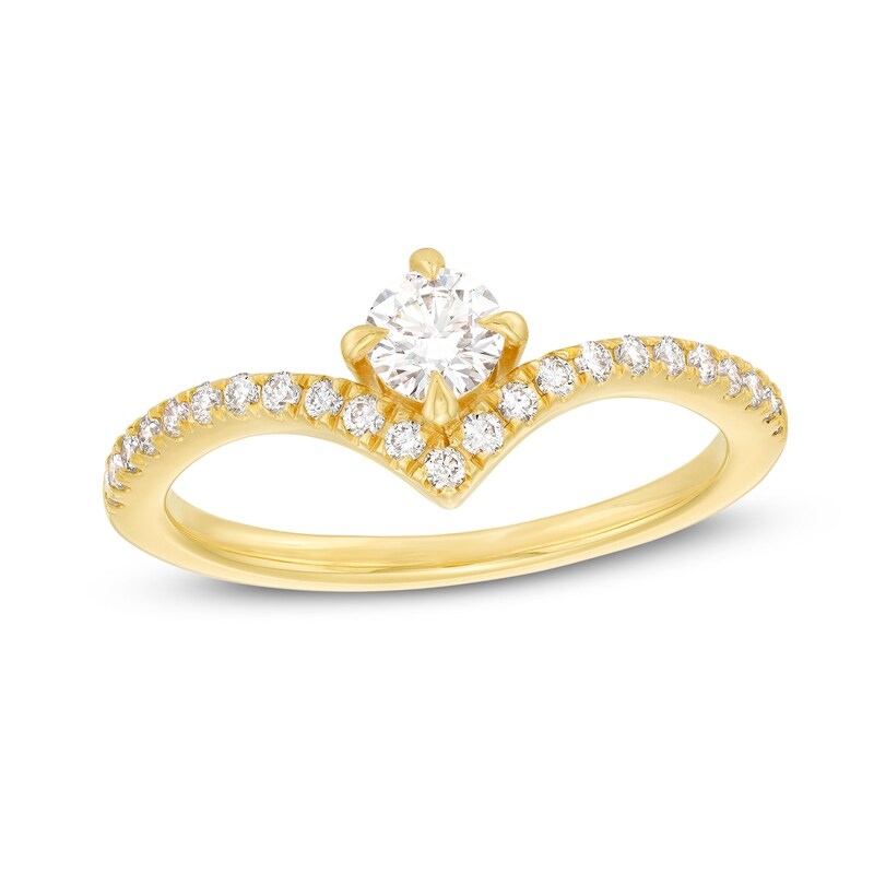 You're the One™ 3/8 CT. T.W. Certified Lab-Created Diamond Chevron Engagement Ring in 14K Gold (F/SI2)