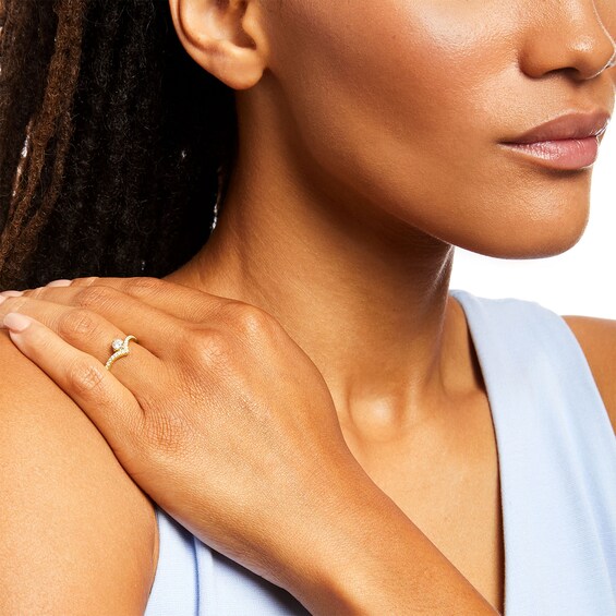 You're the Oneâ¢ 3/8 CT. T.w. Certified Lab-Grown Diamond Chevron Engagement Ring in 14K Gold (F/Si2)