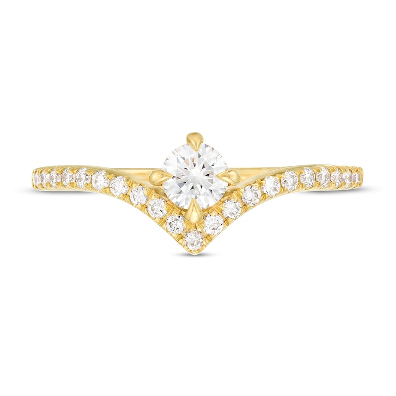 You're the One™ 3/8 CT. T.W. Certified Lab-Created Diamond Chevron Engagement Ring in 14K Gold (F/SI2)