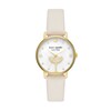 Thumbnail Image 1 of Ladies' Kate Spade Metro Gold-Tone IP White Leather Strap Watch with Mother-of-Pearl Dial (Model: KSW1779)
