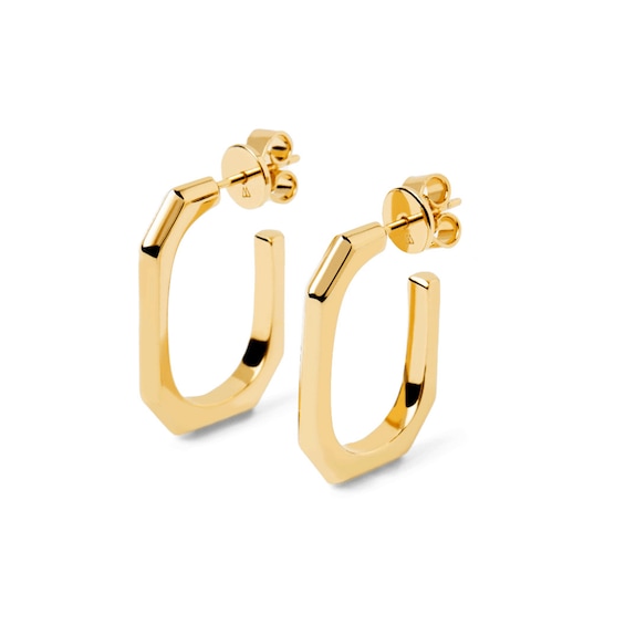 PDPAOLAâ¢ at Zales Octagonal-Shaped Open Hoop Earrings in Brass with 18K Gold Plate