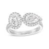 Thumbnail Image 0 of Kleinfeld® x Zales 2-3/8 CT. T.W. Certified Oval and Pear-Shaped Lab-Created Diamond Engagement Ring in Platinum (F/VS2)