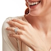 Thumbnail Image 2 of 1 CT. T.W. Emerald-Cut Diamond Double Frame Collar Engagement Ring in 14K White Gold